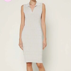 Current Air Textured Sweater Midi Polo Style Dress Size Medium